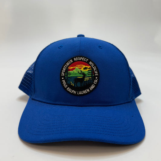 NWT Polo Ralph Lauren Sportsman Respect Wildlife Patch Trucker Hat Cap Blue