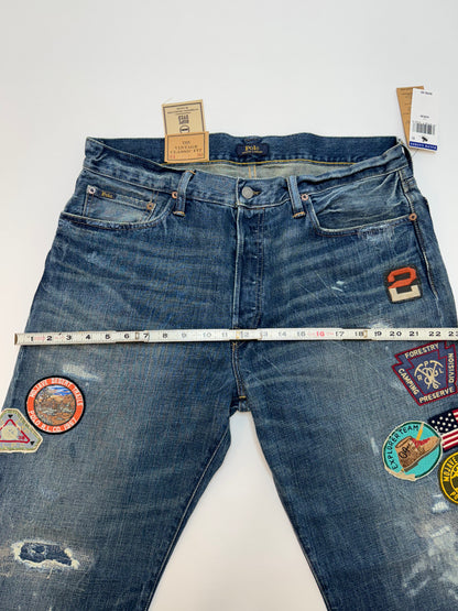 NWT Polo Ralph Lauren Vintage Classic Fit Graphic Jean Blue Size 34x30 MPN 197748141468