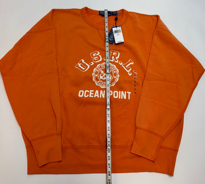 NWT Polo Ralph Lauren Vintage Fit Fleece Graphic Sweatshirt Orange 656621