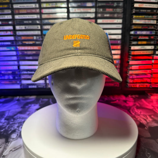 NWT Undefeated Corduroy Strap Back Hat Dark Olive