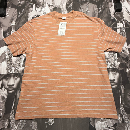 NWT Zara Striped T-Shirt Rust / Grey Size XL