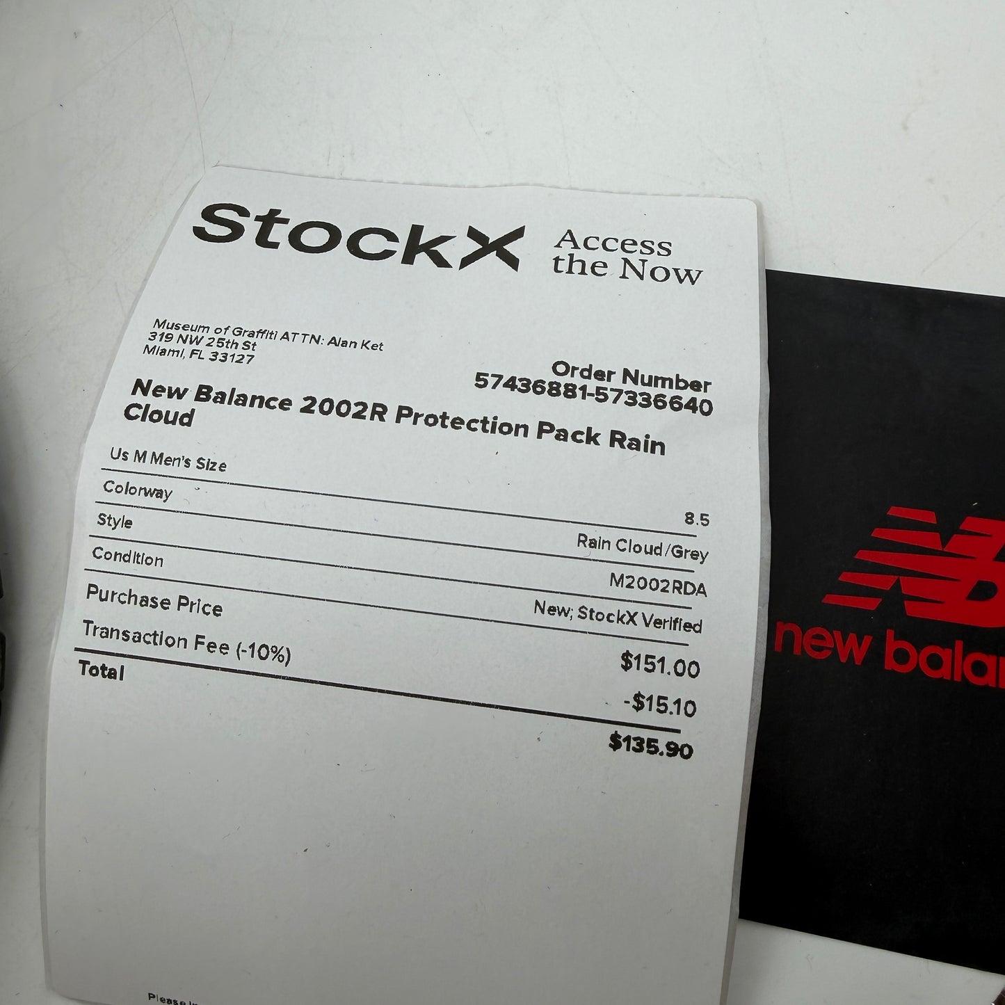 New Balance 2002R Protection Pack Rain Cloud Gray Size 8.5