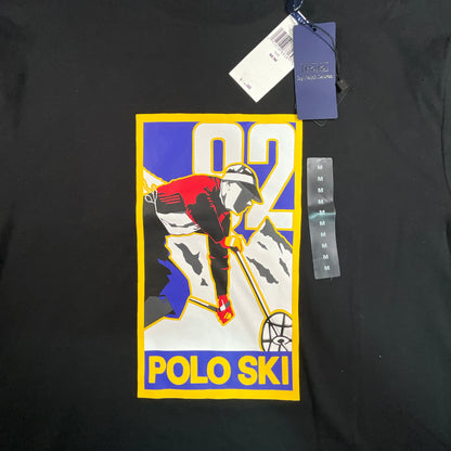 New Polo Ralph Lauren Classic Fit Polo Ski 92 T-Shirt Black Size Medium