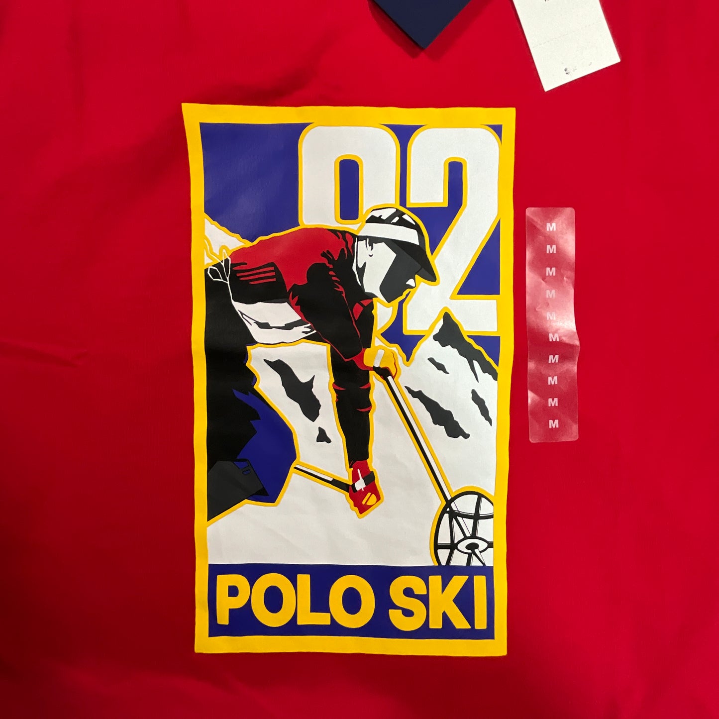 New Polo Ralph Lauren Classic Fit Polo Ski 92 T-Shirt Red Size Medium