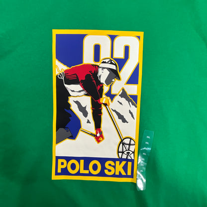 New Polo Ralph Lauren Magic Fleece Polo Ski 92 Print Hoodie Green 710881753001