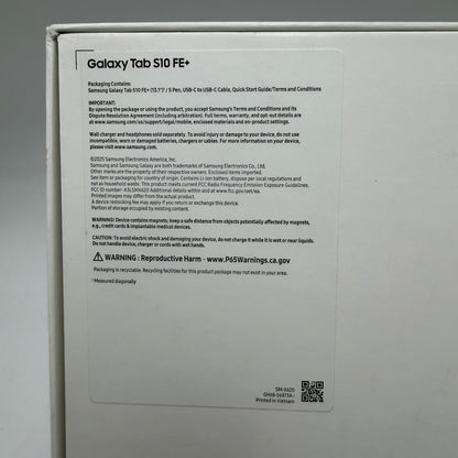 New Samsung Galaxy Tab S10 FE+ SM-X620 128GB Wi-Fi Tablet Gray