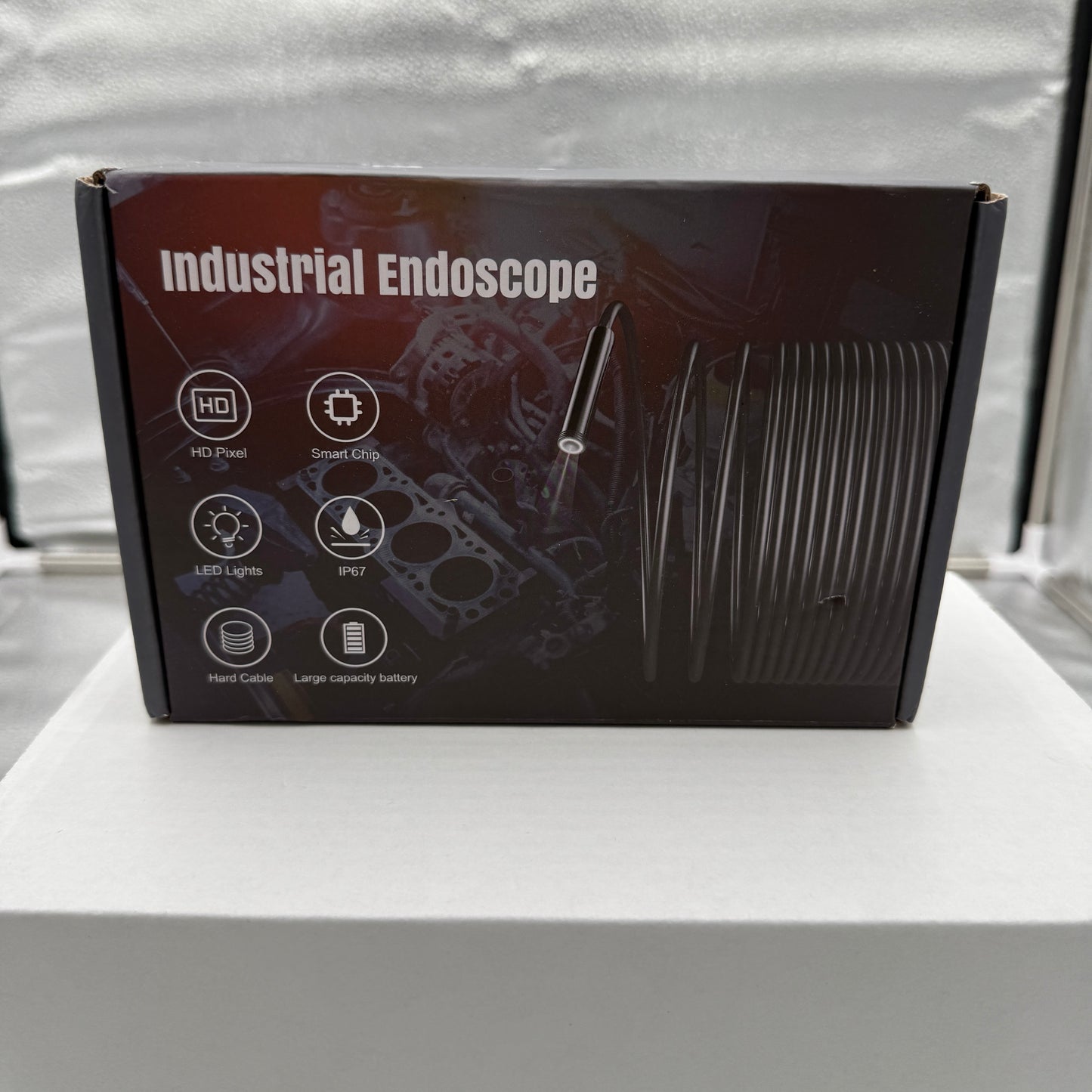New Susumu Industrial Endoscope - Black -Car Inspection Camera, Waterproof Car Inspection Tool with LCD Screen,