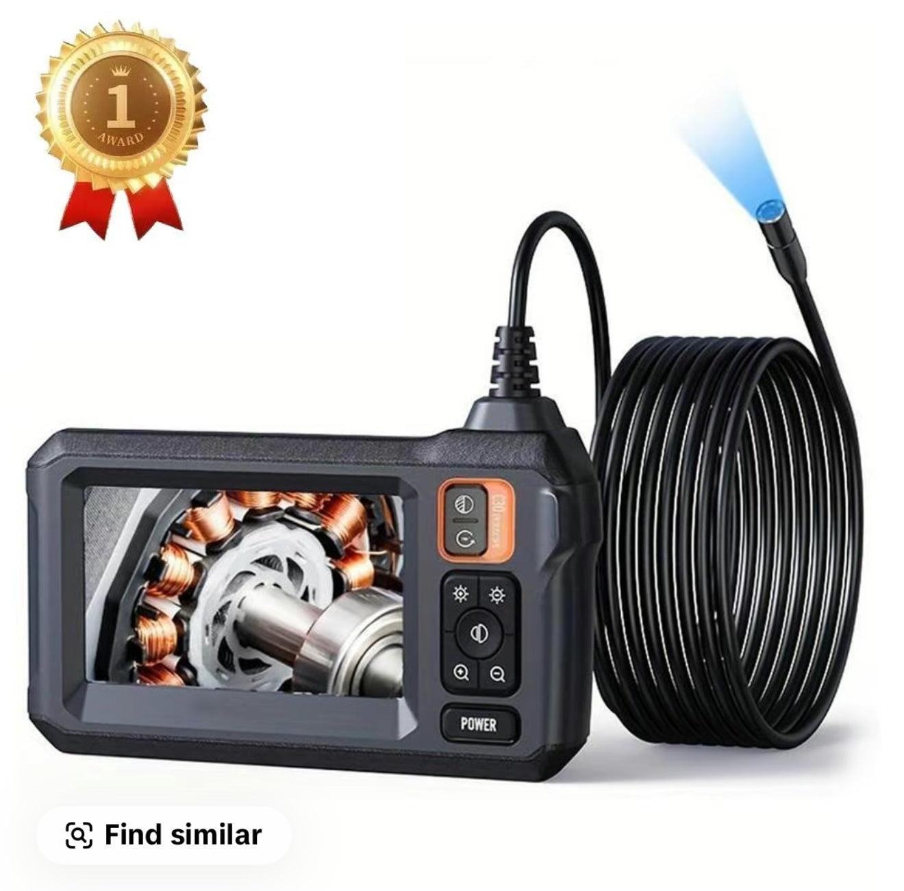 New Susumu Industrial Endoscope - Black -Car Inspection Camera, Waterproof Car Inspection Tool with LCD Screen,