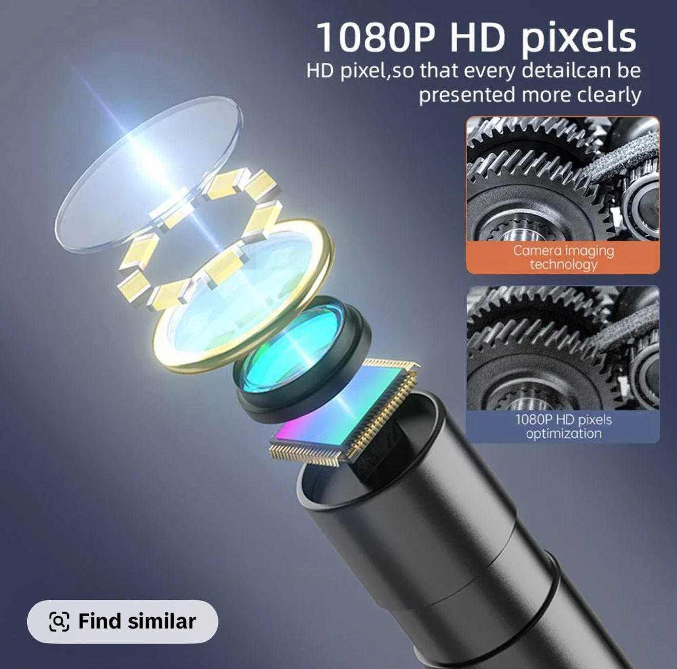 New Susumu Industrial Endoscope - Black -Car Inspection Camera, Waterproof Car Inspection Tool with LCD Screen,