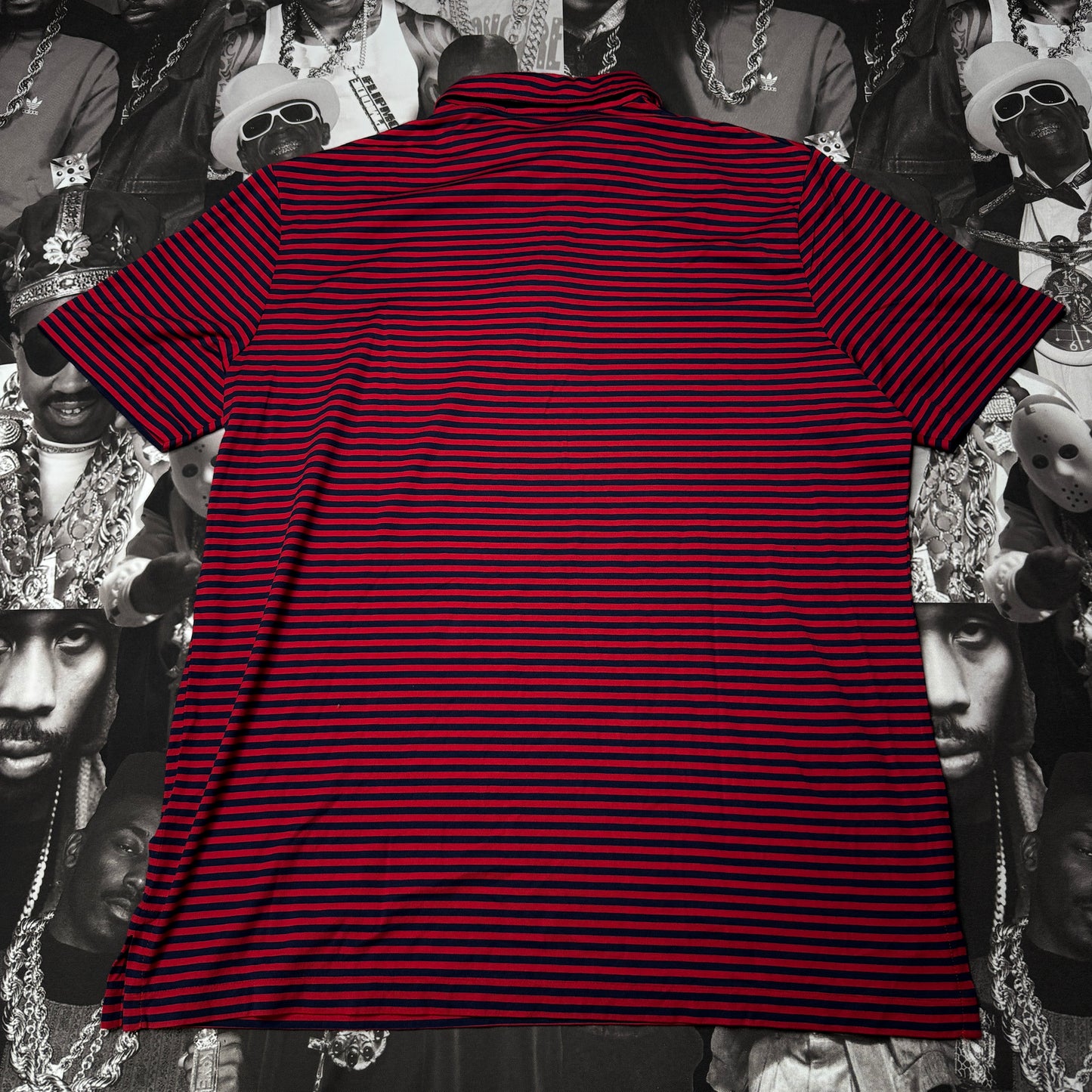 NWT Polo Ralph Lauren Striped Classic Fit Crest Polo Shirt Medium Red