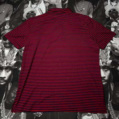 NWT Polo Ralph Lauren Striped Classic Fit Crest Polo Shirt Medium Red