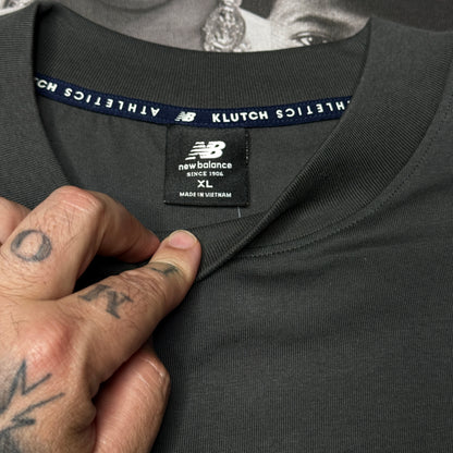 NWT New Balance Klutch Men's T Shirt Grey Short Sleeve Oversized Fit Size XL