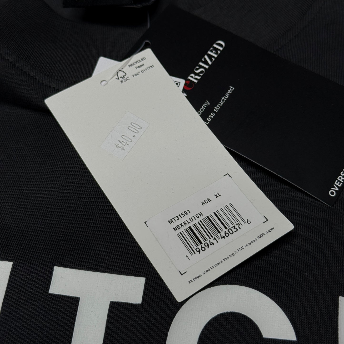 NWT New Balance Klutch Men's T Shirt Grey Short Sleeve Oversized Fit Size XL