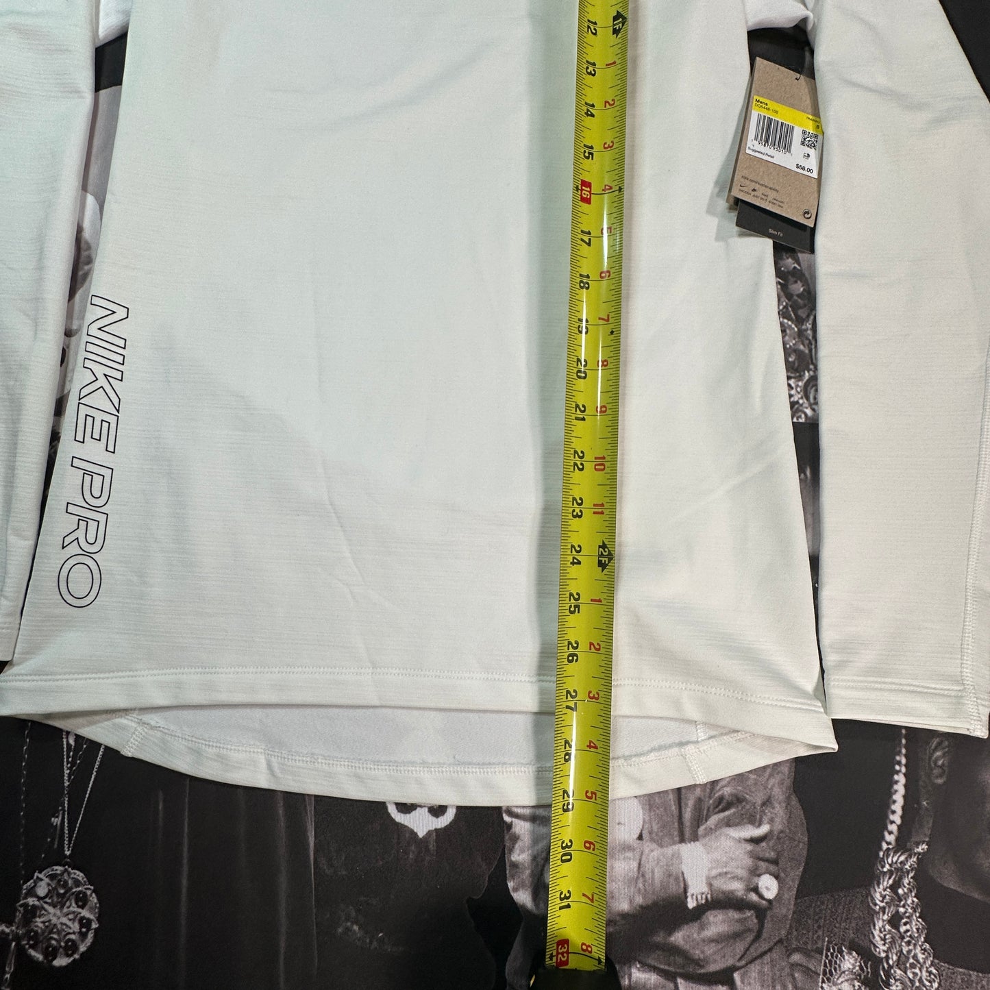 NEW Nike Pro Dri-Fit Long Sleeve Crewneck White/Black DQ5448-100 Sz Small