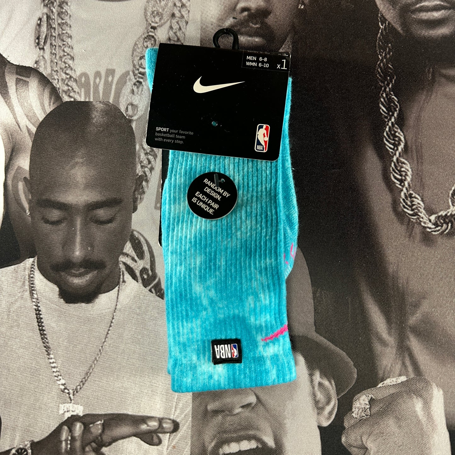 Nike Tie Dye Quick Dry Breathable Sports Socks Couple Style One Pair Blue DA5074-101
