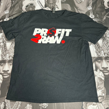 PR$FIT 2RAW Promo Rap Tee Size L Black