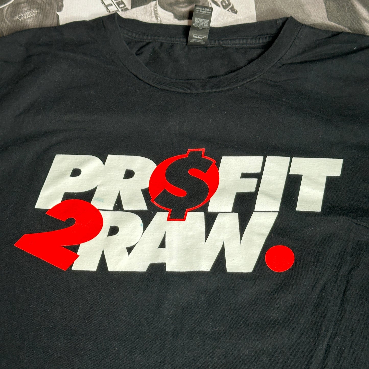 PR$FIT 2RAW Promo Rap Tee Size L Black