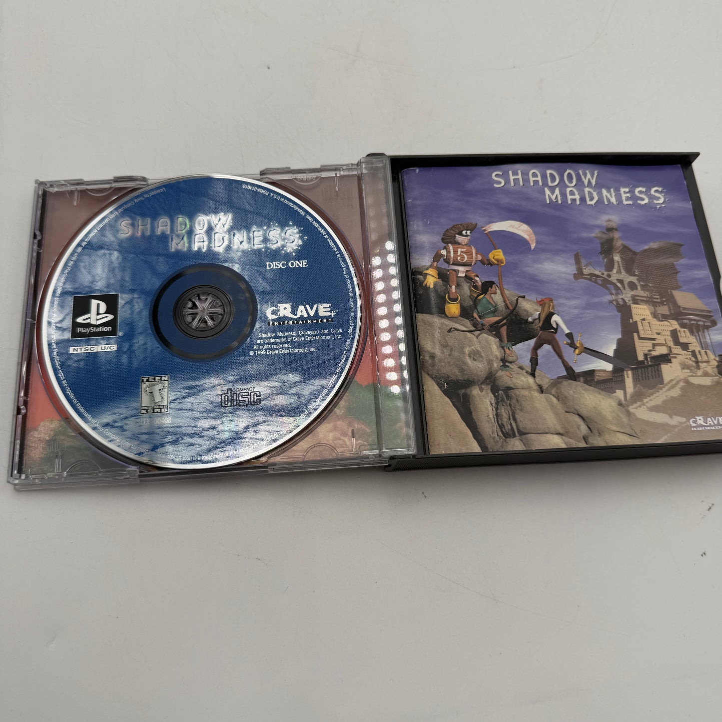 PS1 PlayStation Shadow Madness Video Game Complete with Case, Manual and Inserts