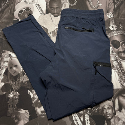 Pacsun Nylon Drawsting Cargo Pants Navy Blue sz XL