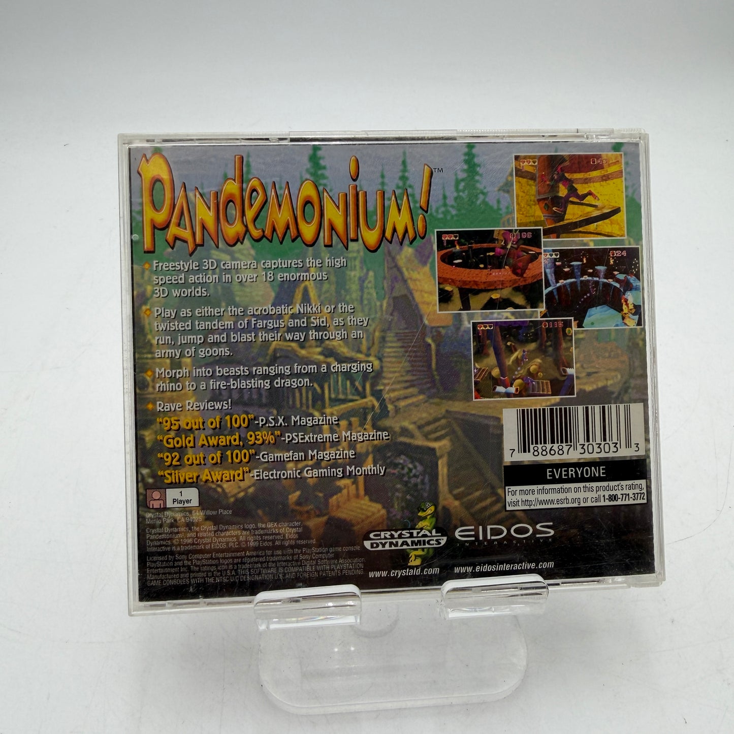 Pandemonium Video Game for PlayStation PS1 Complete w/ Case, Manual & Inserts