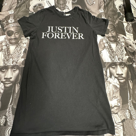 Justin Bieber H&M Divided Justin Forever Tour Shirt Women's Dress Size 8