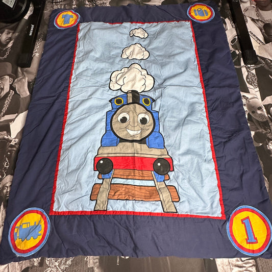 Vintage Thomas & Friends Train Engine Baby /Toddler Size Quilt Blanket by Quiltex