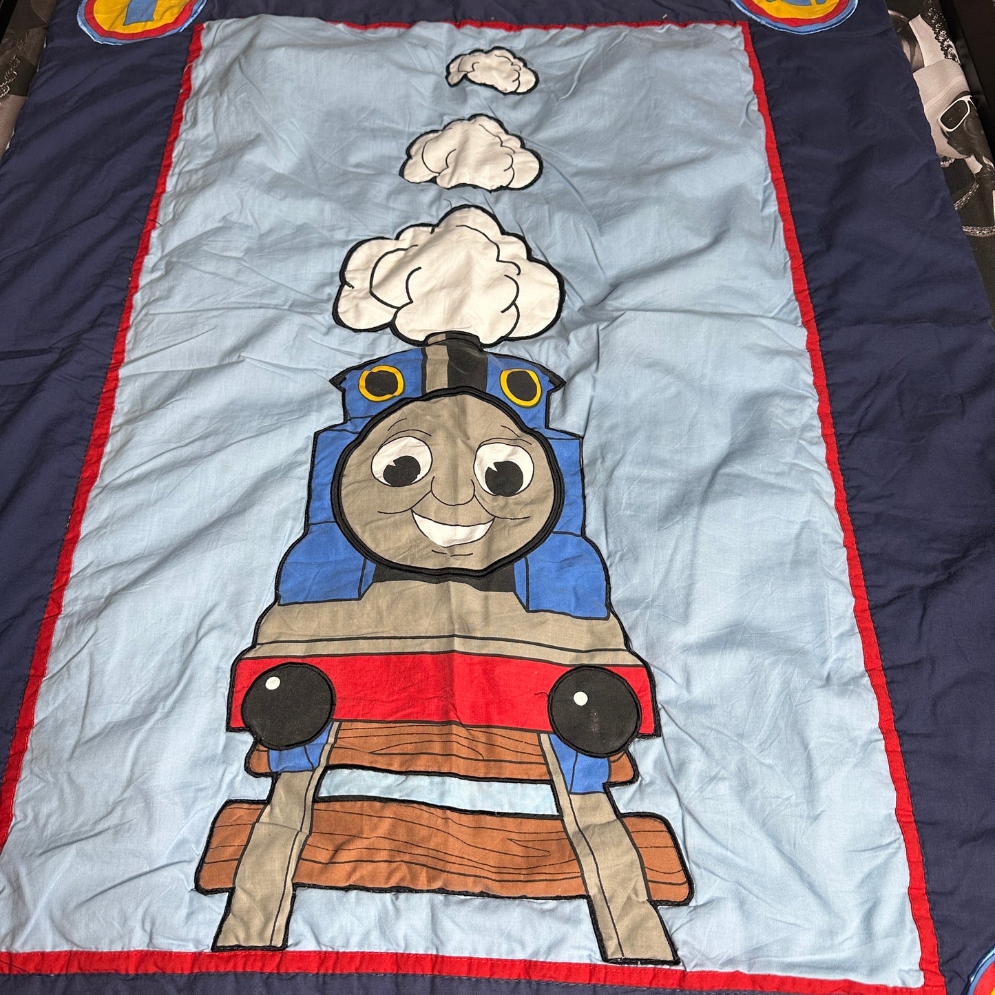 Vintage Thomas & Friends Train Engine Baby /Toddler Size Quilt Blanket by Quiltex