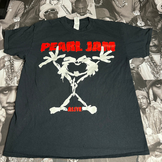 Retro 1992 Pearl Jam Alive Tee Shirt Ten Stick Man Men's Large