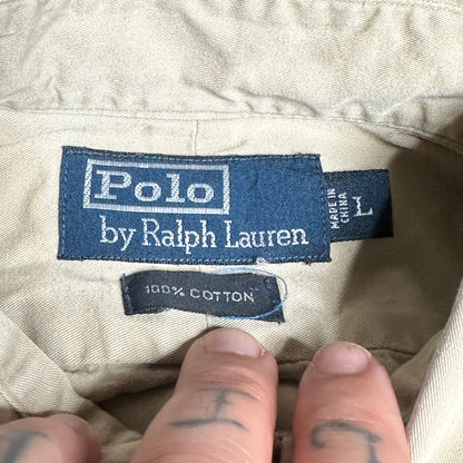 Vintage late 80's Polo Ralph Lauren Safari Button Down Shirt Long Sleeve Large