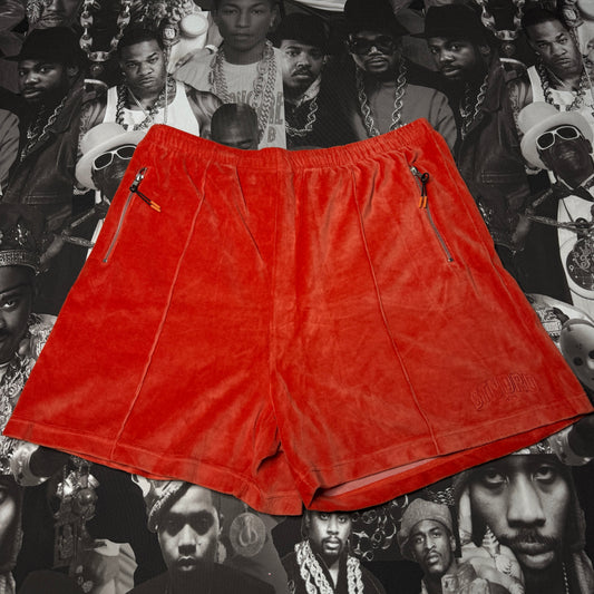 Urban Outfitters Standard Cloth Velour Shorts Orange Zipper Pocket Size XL