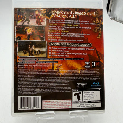 PlayStation 3 Overlord: Raising Hell Used Video Game Complete w/ Case, Manual & Inserts
