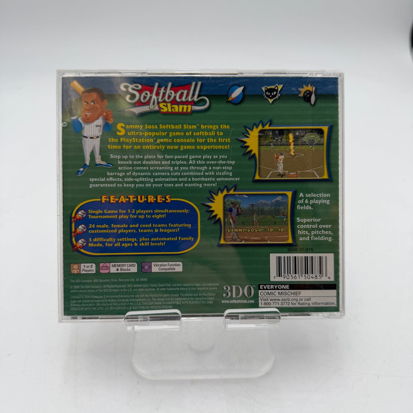 PlayStation PS1  Sammy Sosa's Softball Slam Complete with Case, Manual, and Inserts