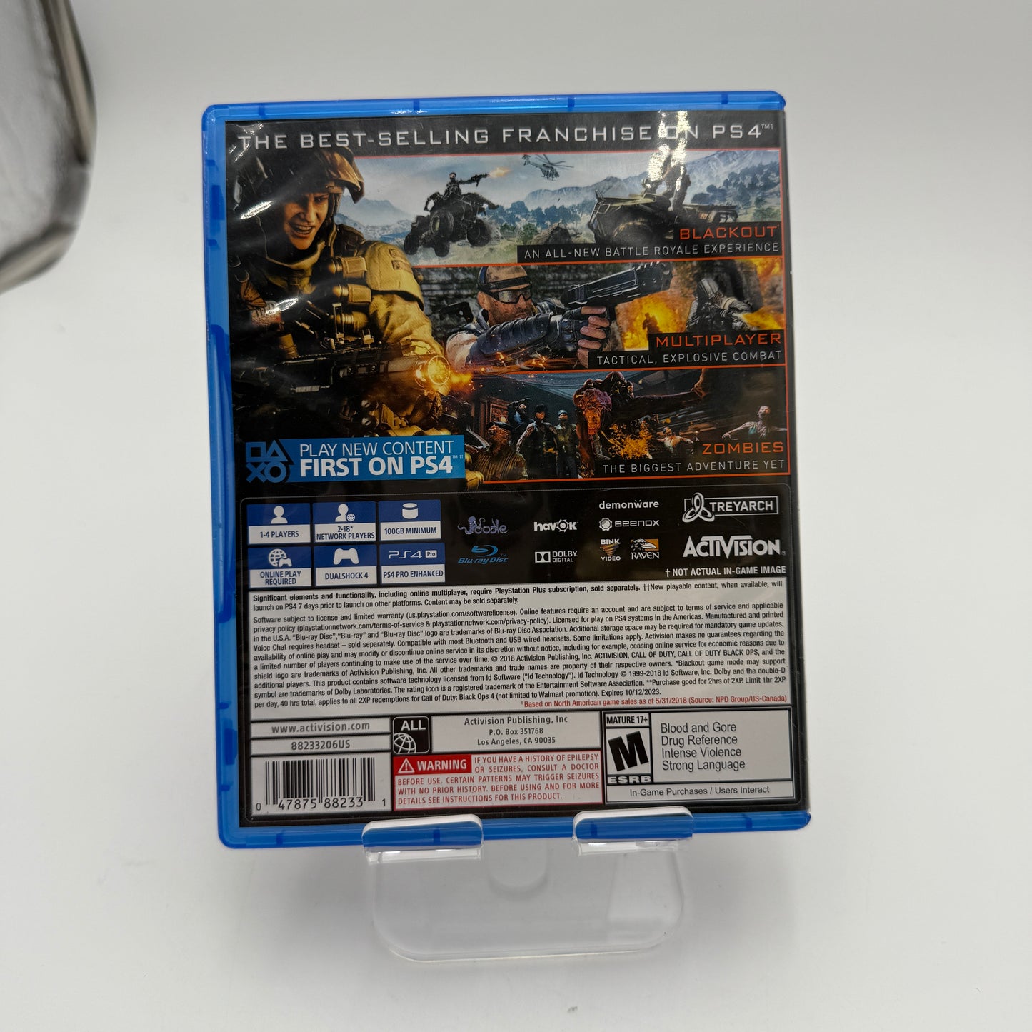 Playstation 4 Call of Duty: Black Ops 4 Video Game - Used With Box