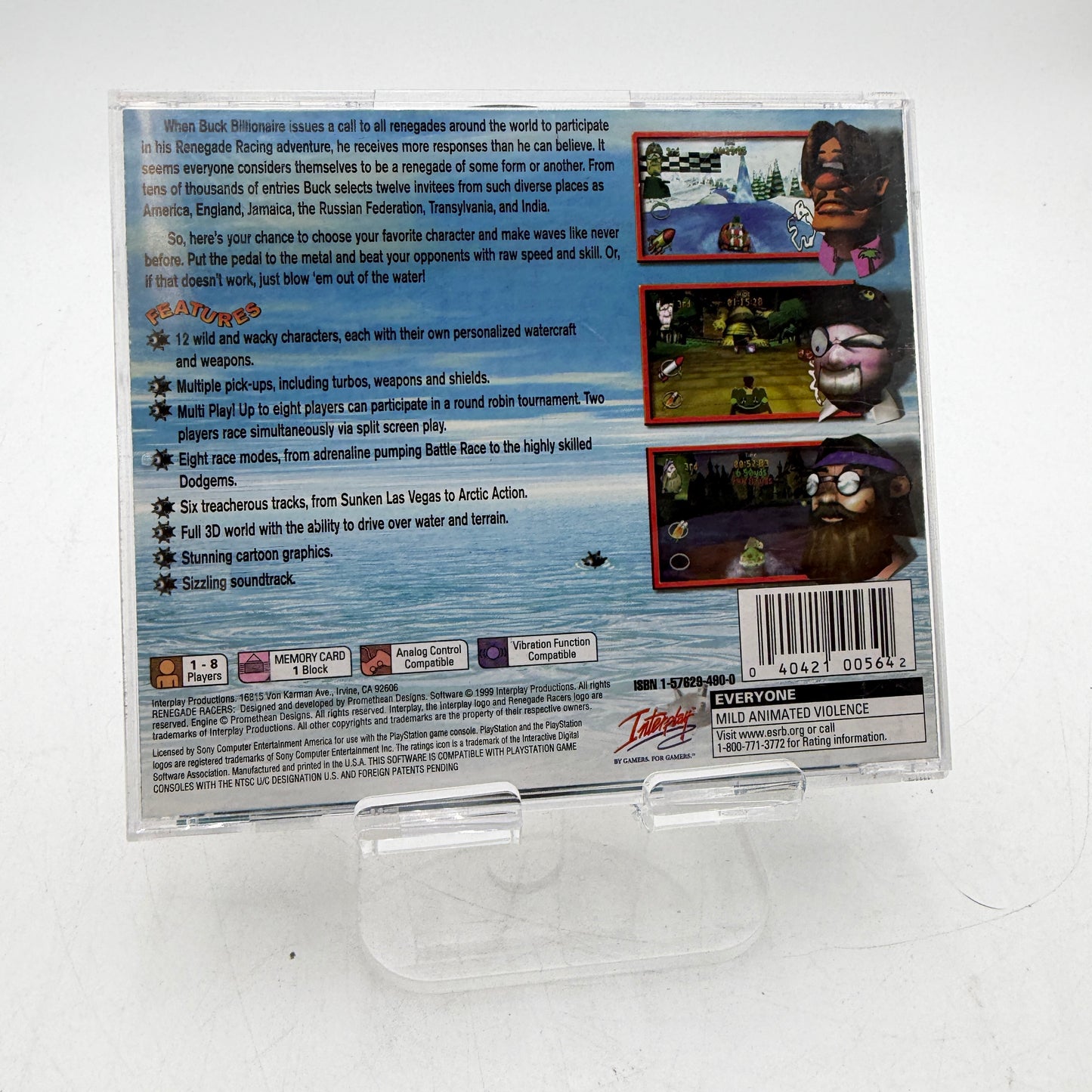 Playstation Renegade Racers Video Game PS1 Case Manual Inserts