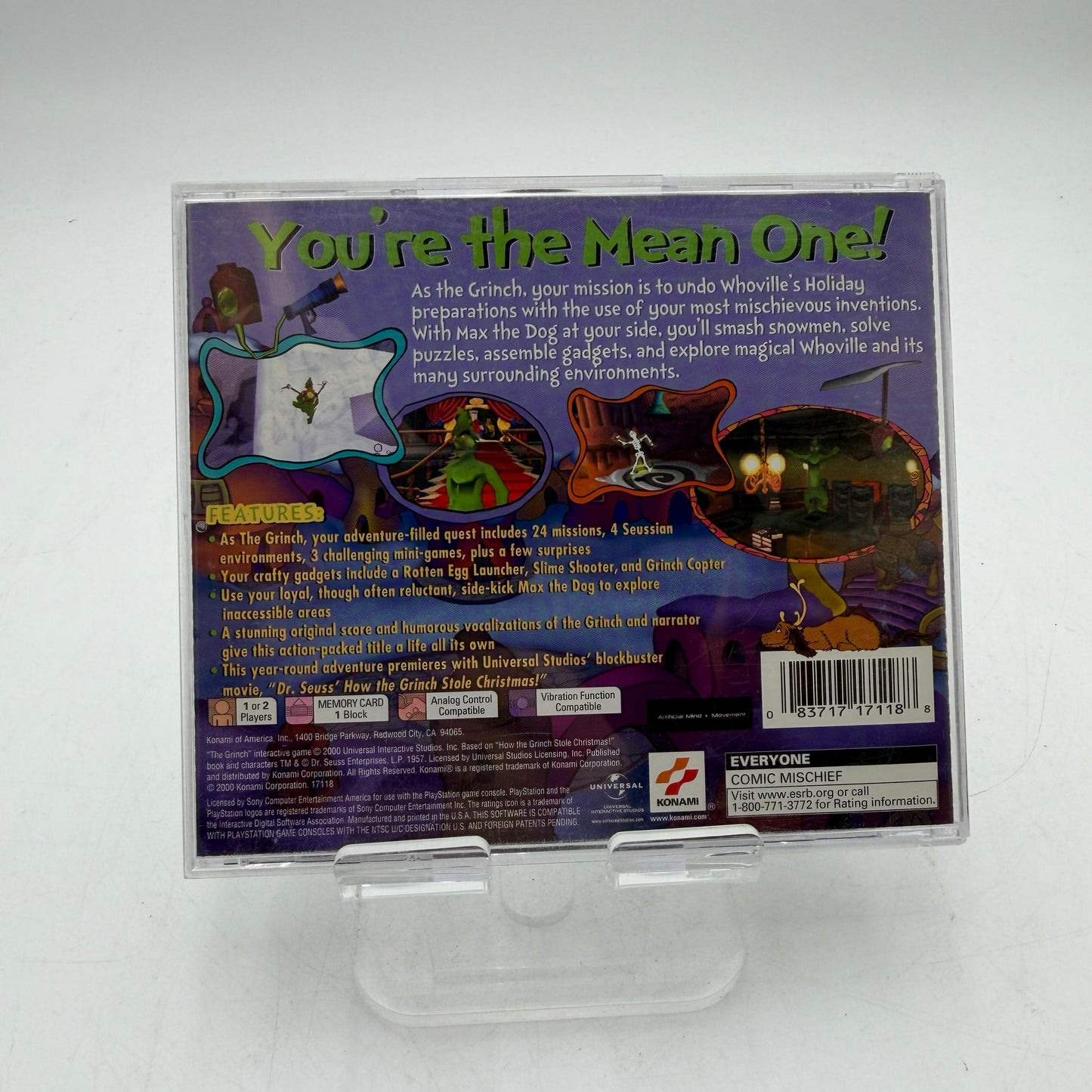 Playstation The Grinch Video Game PS1 CIB