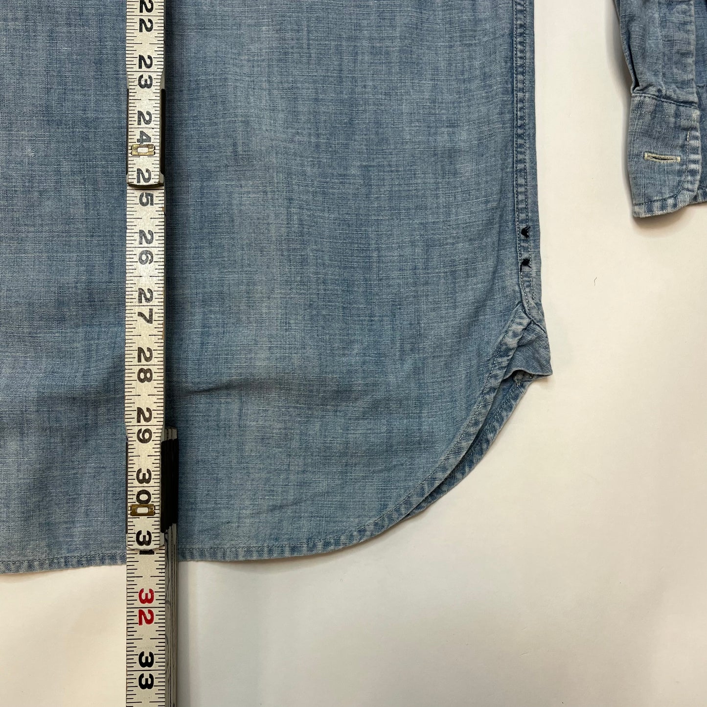 Vintage Polo Ralph Lauren RLYC Yacht Club Flag Men's Denim Chambray Shirt XL