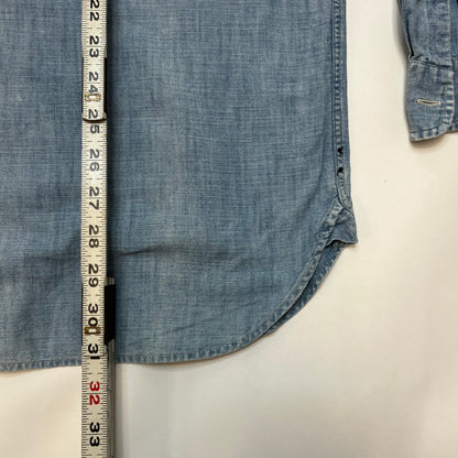 Vintage Polo Ralph Lauren RLYC Yacht Club Flag Men's Denim Chambray Shirt XL