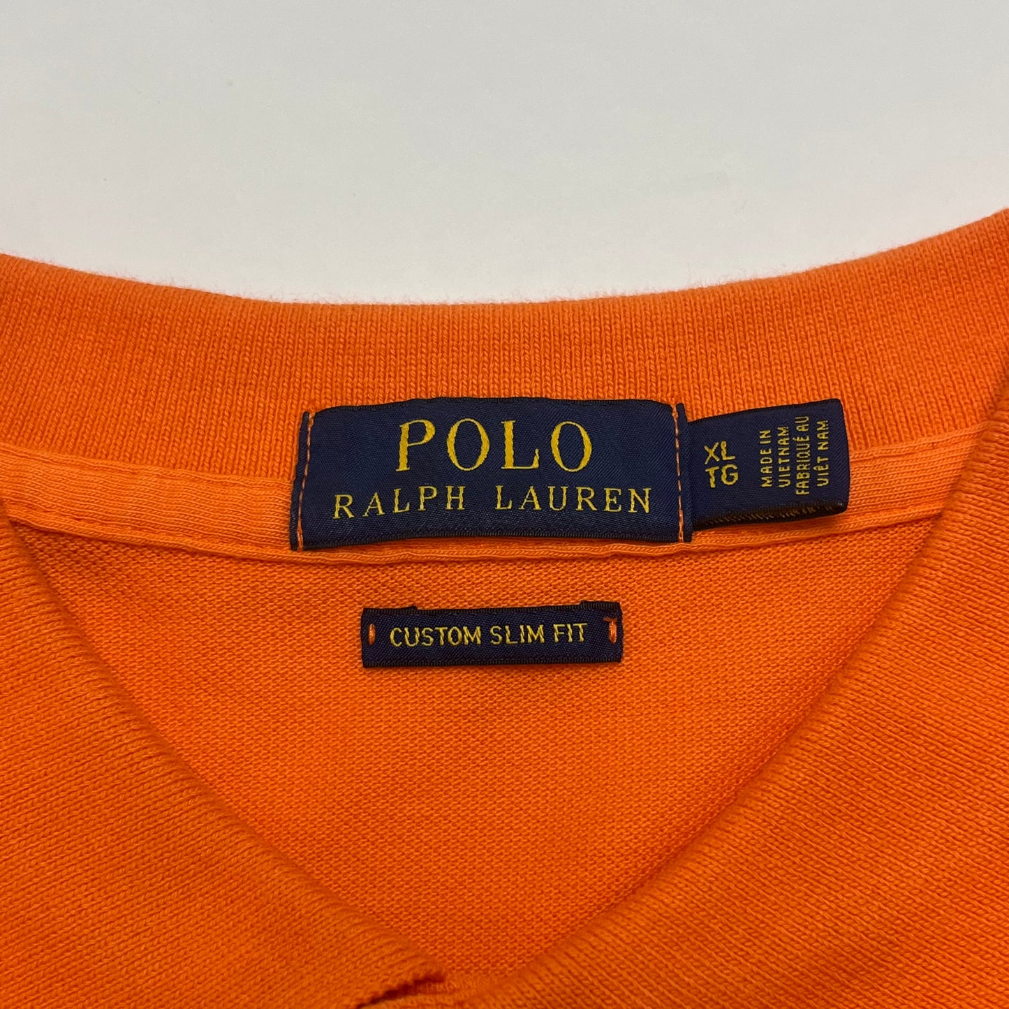 Polo Ralph Lauren Custom Slim Fit Pique Gold XL Orange Used