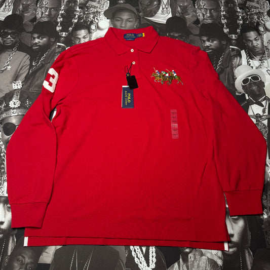 NWT Polo Ralph Lauren Custom Slim Fit Triple-Pony Polo Shirt Size Large