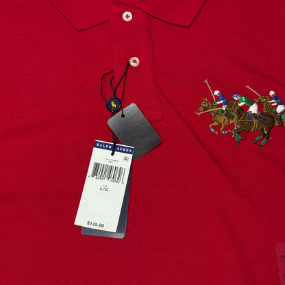NWT Polo Ralph Lauren Custom Slim Fit Triple-Pony Polo Shirt Size Large