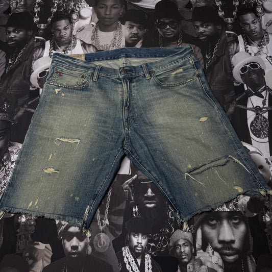Polo Ralph Lauren Distressed 10" Cut Off Shorts SZ 36