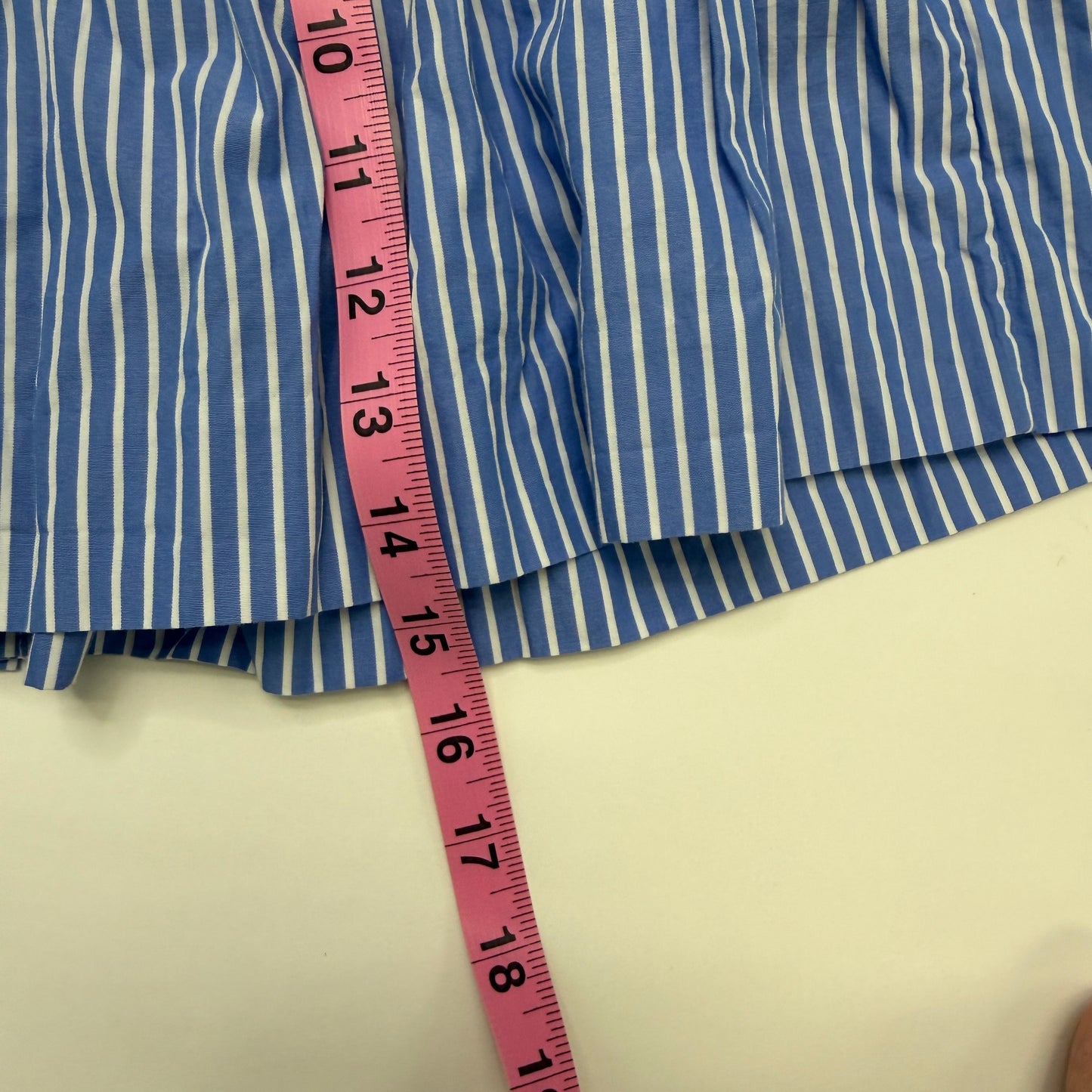 Polo Ralph Lauren Girls Blue and White Striped Cotton Button-Front Skirt, Size 10