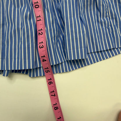Polo Ralph Lauren Girls Blue and White Striped Cotton Button-Front Skirt, Size 10