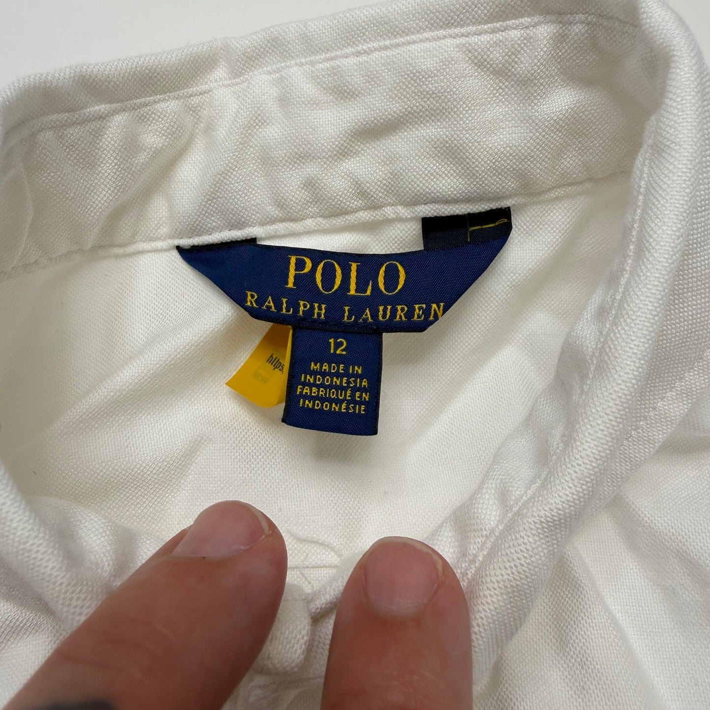 Polo Ralph Lauren Girls White Oxford Shirtdress, Sleeveless Belted Dress, Size 12