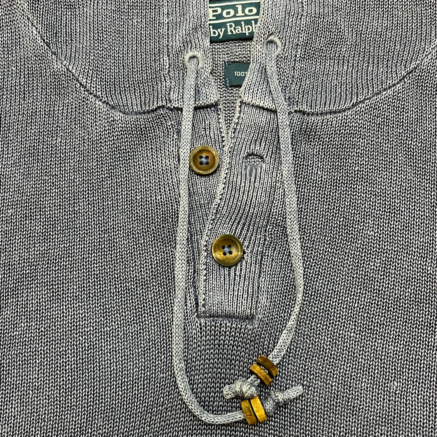 Vintage Polo Ralph Lauren Indigo Linen Pullover Hoodie Large