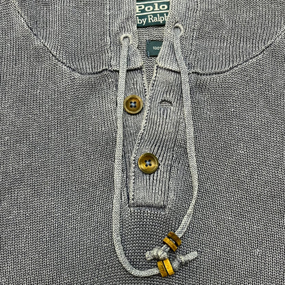 Vintage Polo Ralph Lauren Indigo Linen Pullover Hoodie Large