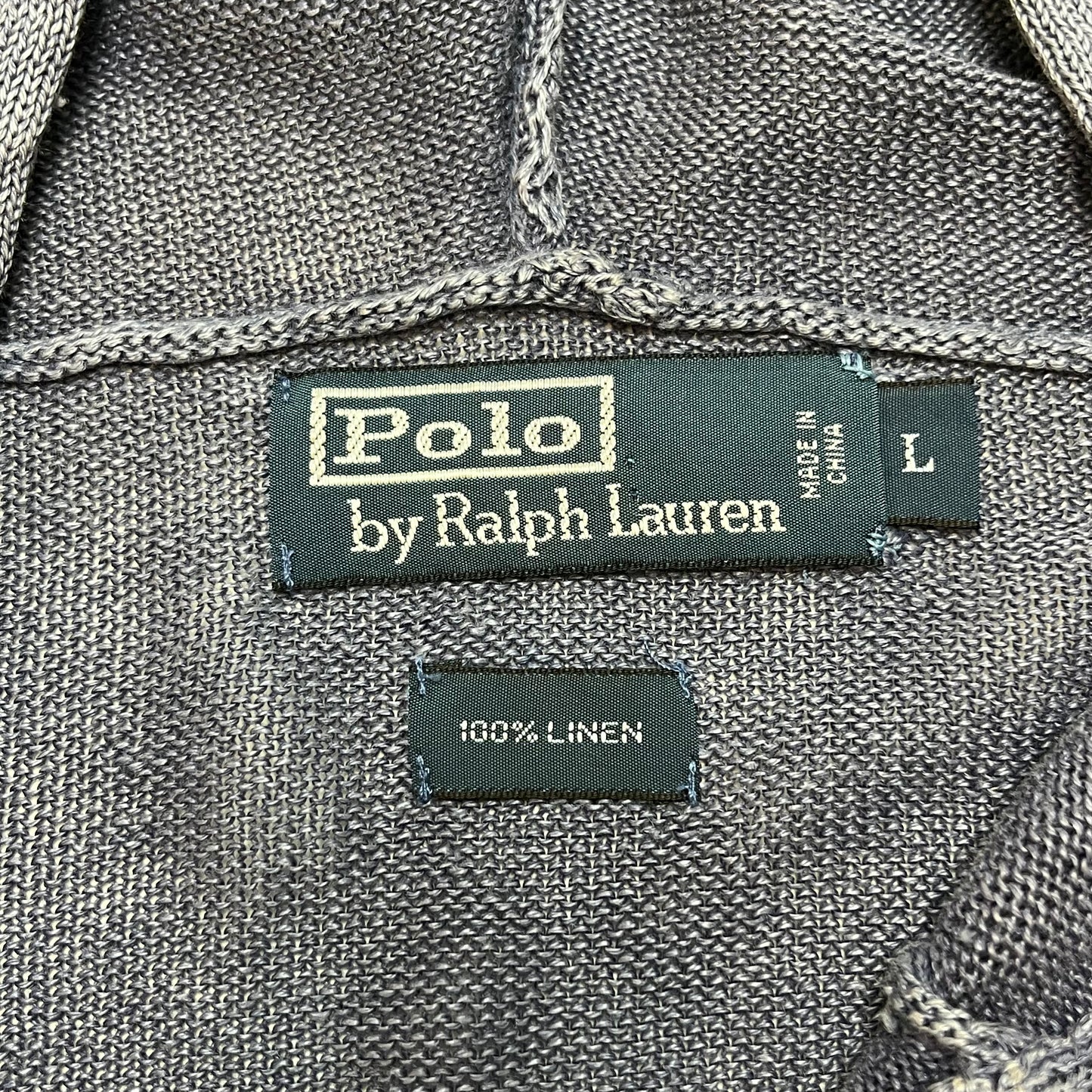 Vintage Polo Ralph Lauren Indigo Linen Pullover Hoodie Large