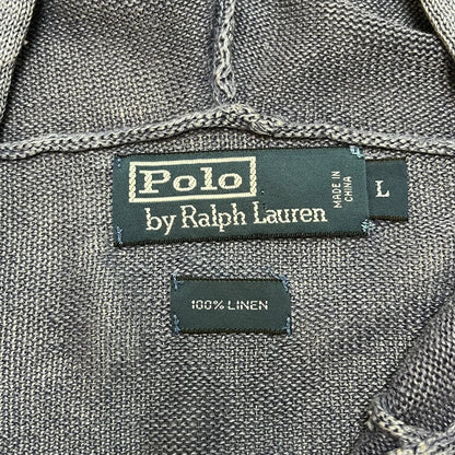 Vintage Polo Ralph Lauren Indigo Linen Pullover Hoodie Large