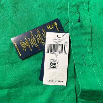 NWT Polo Ralph Lauren Men's Chroma Green Classic Fit Long Sleeve Twill Workshirt