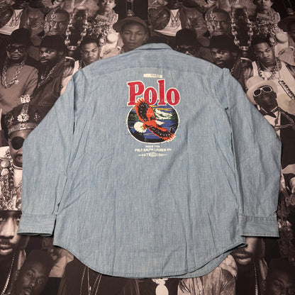 NWT Polo Ralph Lauren Men's Cotton Classic-Fit Chambray Graphic Workshirt
